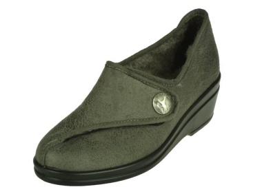 Rohde-Pantoffel/Huisschoen-Grijs  Dames Pantoffel1