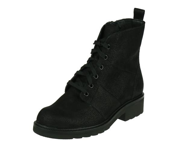 Durea Durea korte veterboot. Deze halfhoge veterschoen heeft zowel een veter- als een ritssluiting