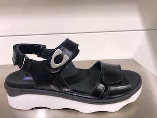 Wolky Sandalen Medusa zwart/wit leer