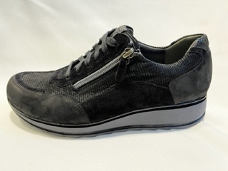 Durea Sneakers Dames - Lage sneakers / Damesschoenen - Leer - 6263 688 - Zwart - Maat 38