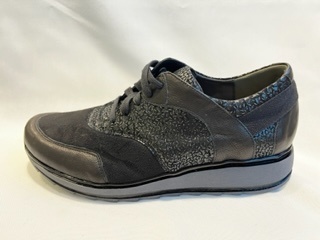 Durea Sneakers Dames - Lage sneakers / Damesschoenen - Leer - 6225 685 - Zwart - Maat 39