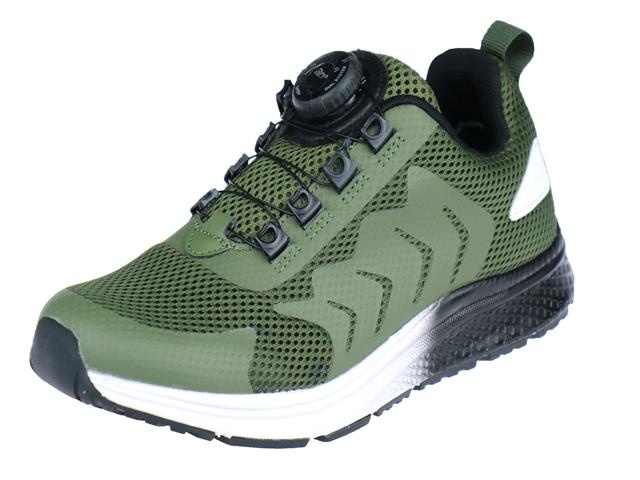 Piedro Sport - Alonso - Sneakers - Donkergroen Wit - Vetersluiting draaisluiting - Wijdtemaat - Schoenmaat - 37