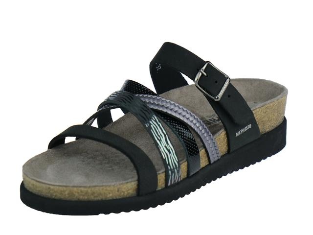 Mephisto HULEDA - Volwassenen Dames slippers - Kleur: Zwart - Maat: 39