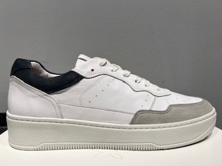 Blackstone ZG46 leren sneakers wit/blauw