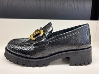 VIA VAI Jace Banks Loafers dames - Instappers - Zwart Crackle - Maat 38.5