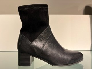 25319 Zwart combi laarsje hak Caprice (Maat - 40, Kleur - Zwart)